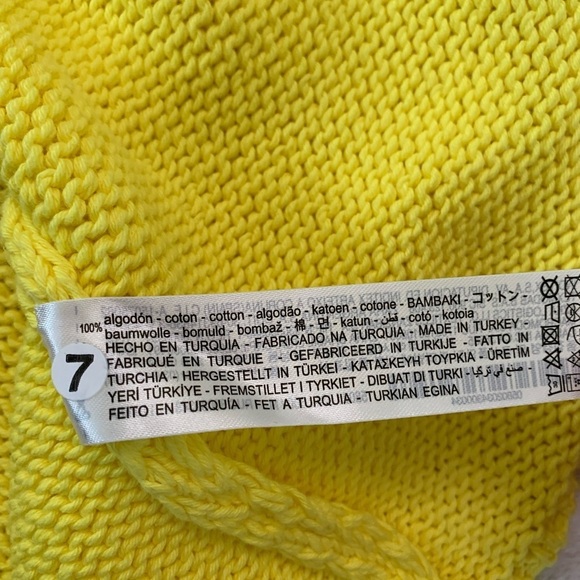 Zara 100% Cotton Yellow Knit Mini Dress Size Medium - Picture 16 of 17